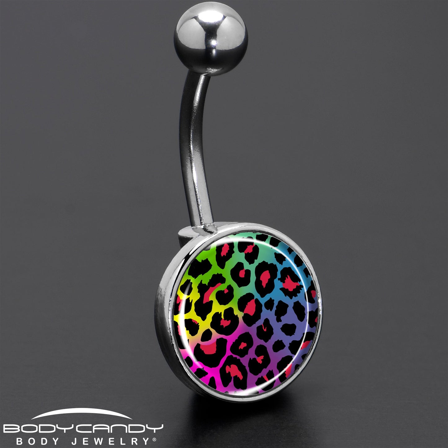Rainbow Cheetah Print Belly Ring by Onyx O