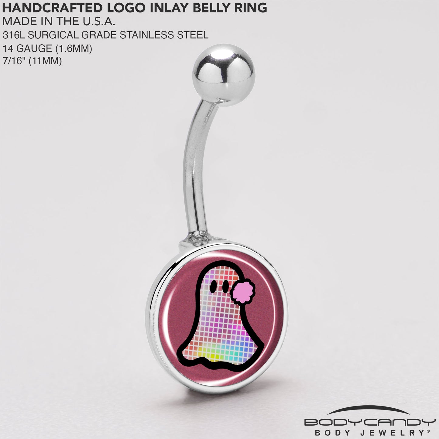 Disco Spirit Ghost Belly Ring by Onyx O