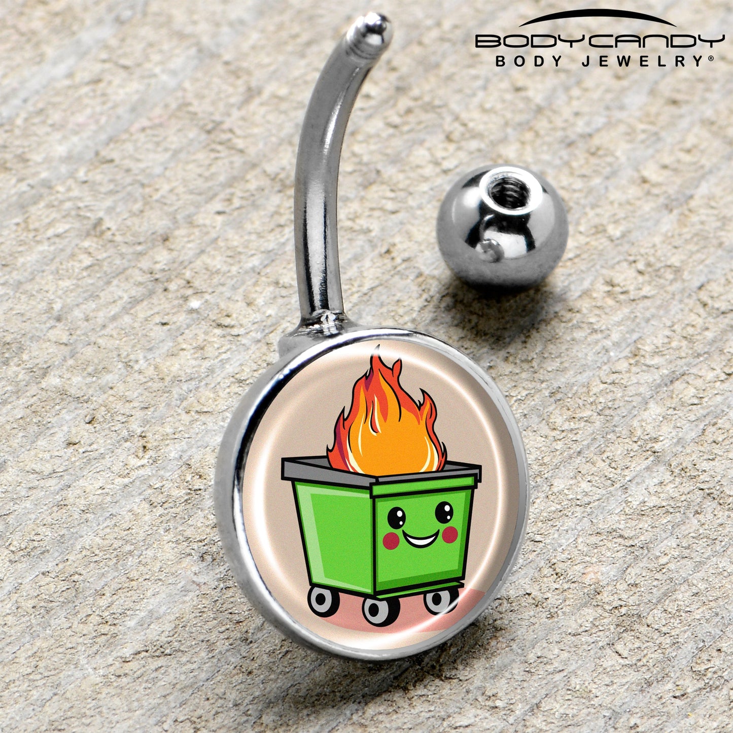 Dumpster Fire Belly Ring by Onyx O