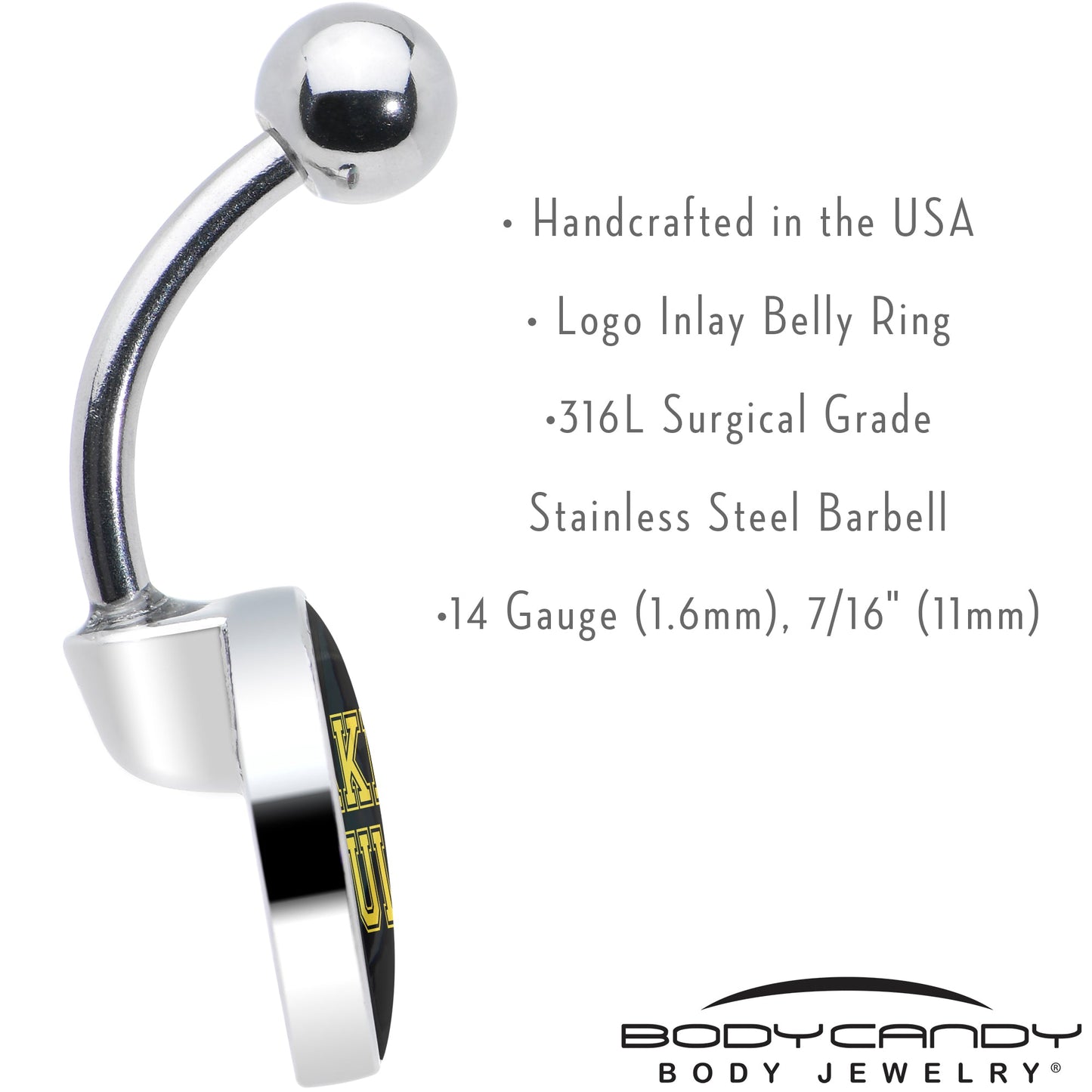 Black Yellow Fake Adult Belly Ring by Onyx O