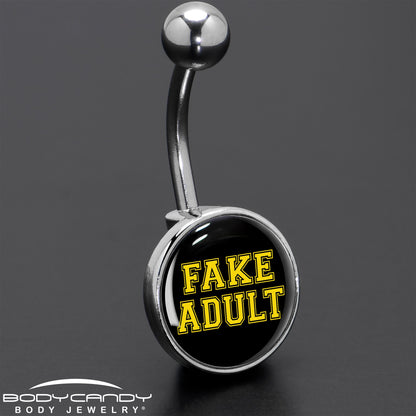 Black Yellow Fake Adult Belly Ring by Onyx O