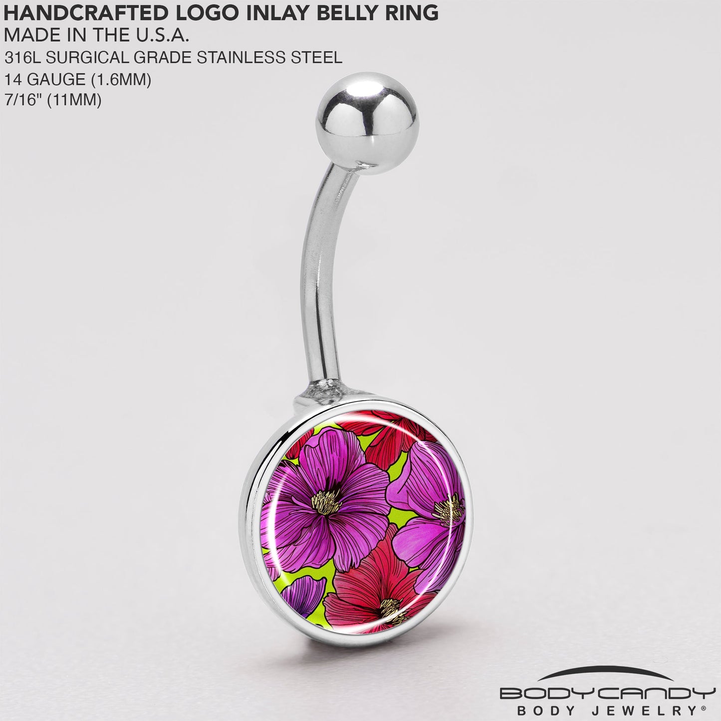 Blossom Creation Tropical Floral Flowers Belly Ring by Onyx O