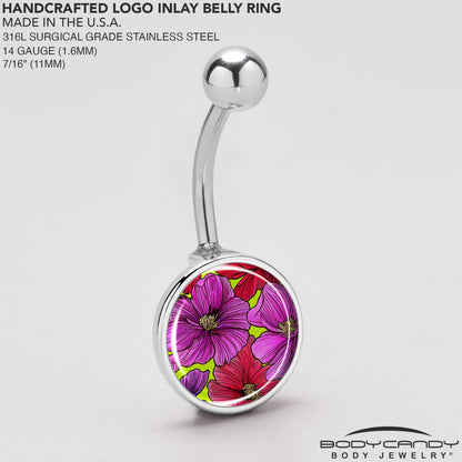 Blossom Creation Tropical Floral Flowers Belly Ring by Onyx O