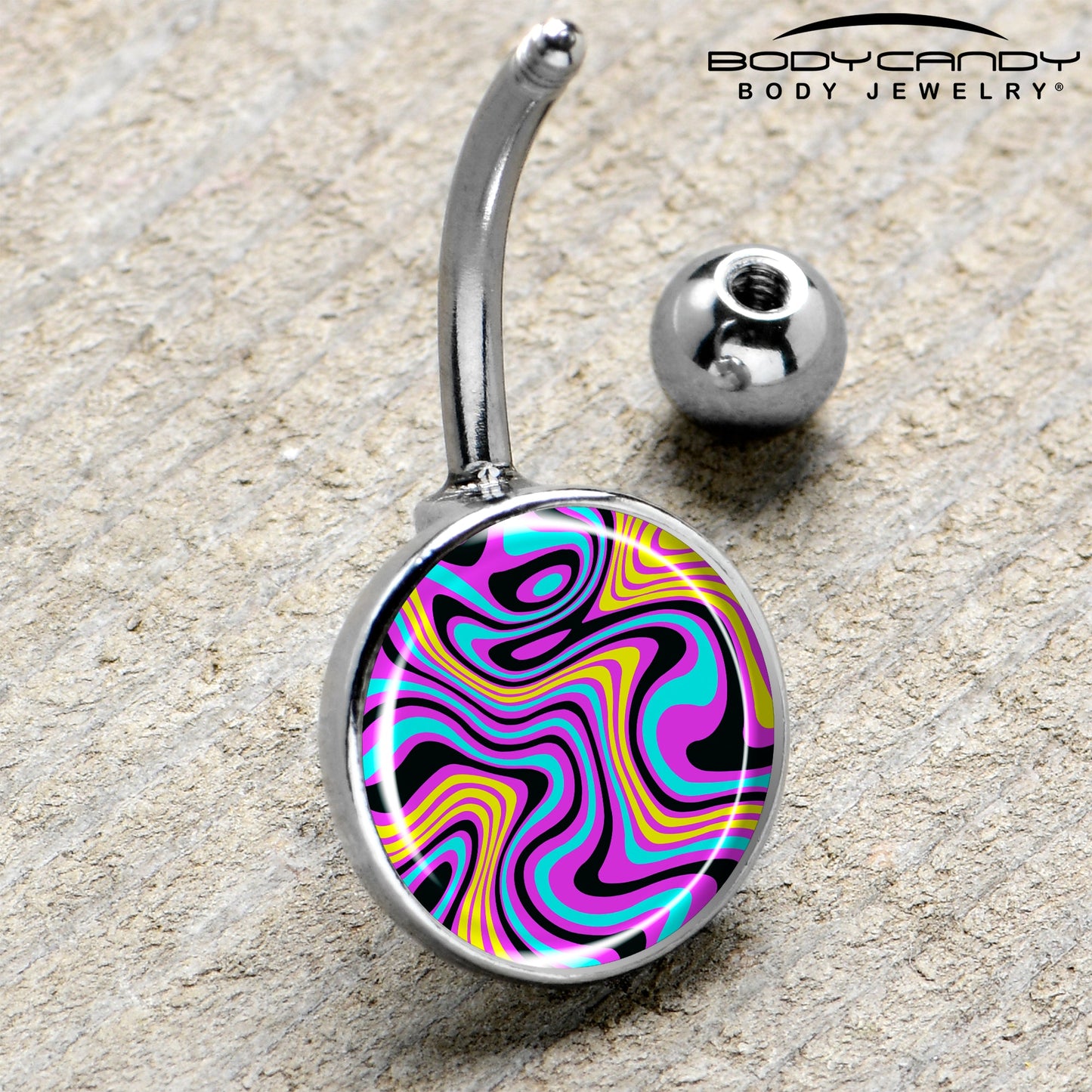 Funky Swirls Belly Ring by Onyx O