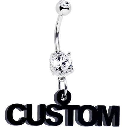 Custom Double Gem Personalized Name Belly Ring