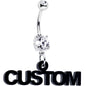 Custom Double Gem Personalized Name Belly Ring