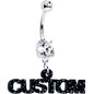 Custom Double Gem Personalized Name Belly Ring