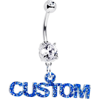 Custom Double Gem Personalized Name Belly Ring