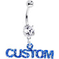 Custom Double Gem Personalized Name Belly Ring