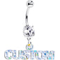 Custom Double Gem Personalized Name Belly Ring