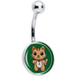 Christmas Holiday Gingerbread Kitty Cat Belly Ring by Onyx O