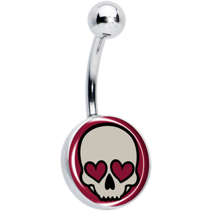 Valentine Heart Skull Belly Ring