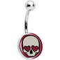Valentine Heart Skull Belly Ring