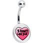 I Don't Like You Valentine Heart Belly Ring