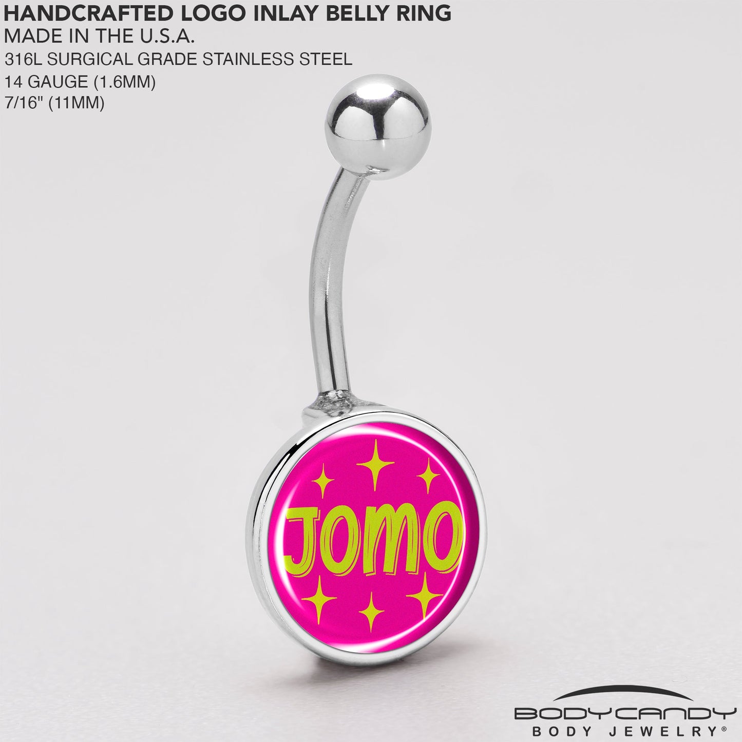 Pink JOMO Belly Ring by Onyx O