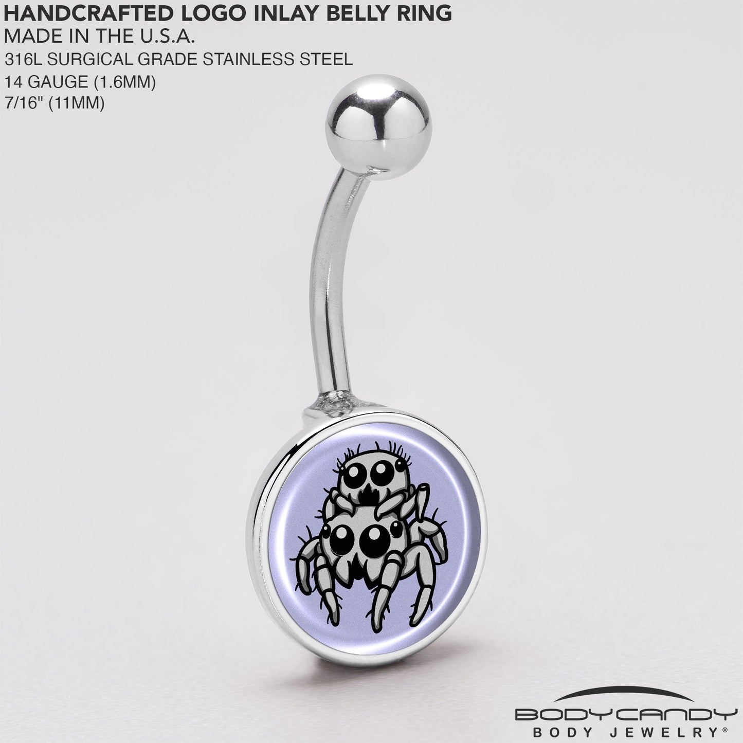 Leaping Leapfrog Spiders Belly Ring by Onyx O