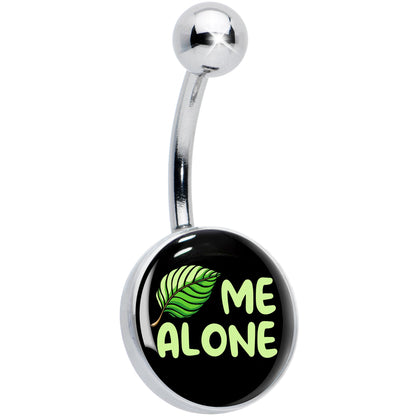 Black Green Leaf Me Alone Belly Ring by Onyx O