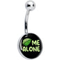 Black Green Leaf Me Alone Belly Ring by Onyx O