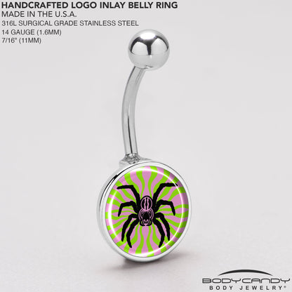 Psychedelic Spider Belly Ring by Onyx O