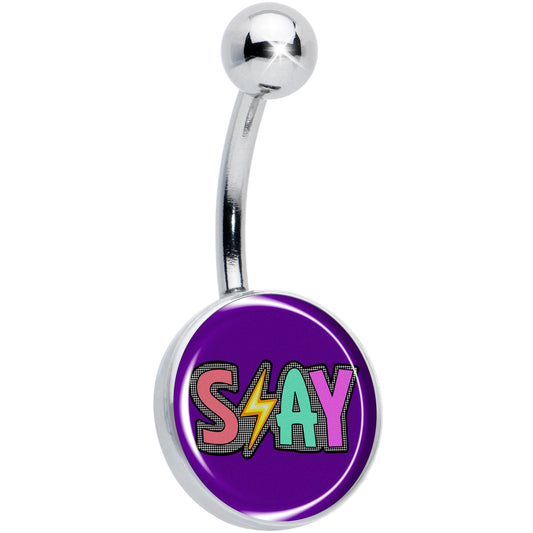 Colorful Lighting SLAY Belly Ring by Onyx O