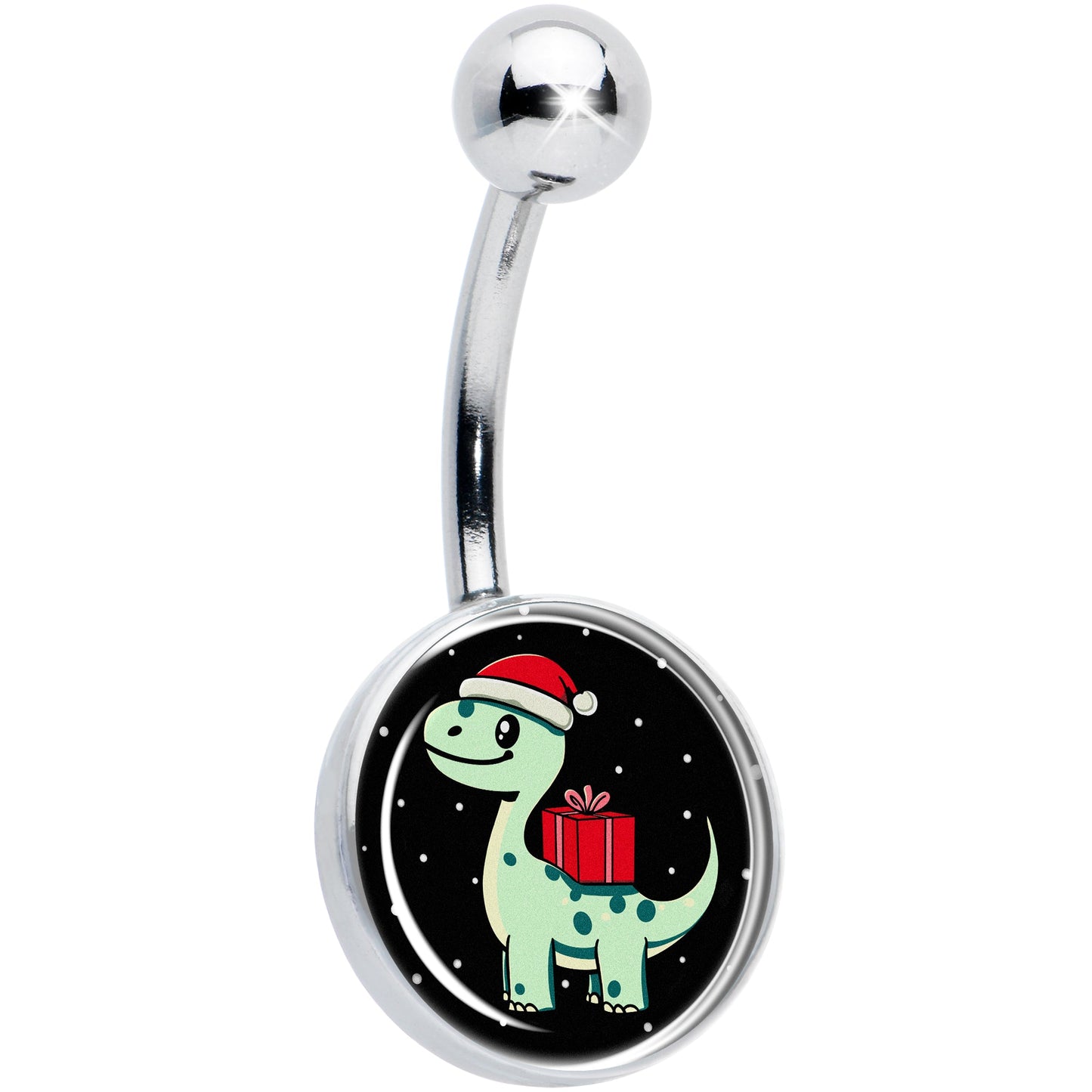 Christmas Holiday Dinosaur Belly Ring by Onyx O