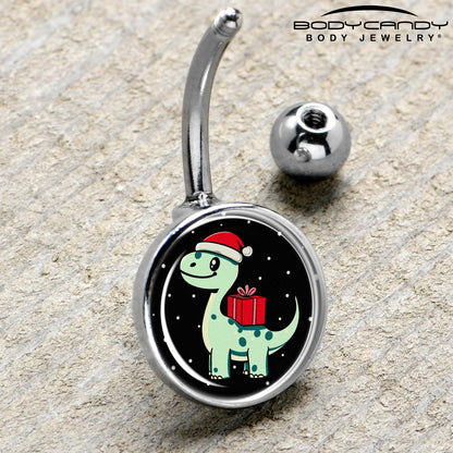 Christmas Holiday Dinosaur Belly Ring by Onyx O