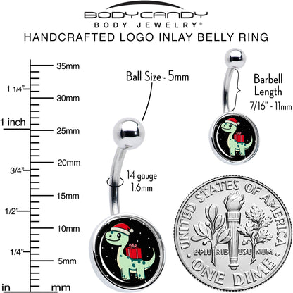 Christmas Holiday Dinosaur Belly Ring by Onyx O