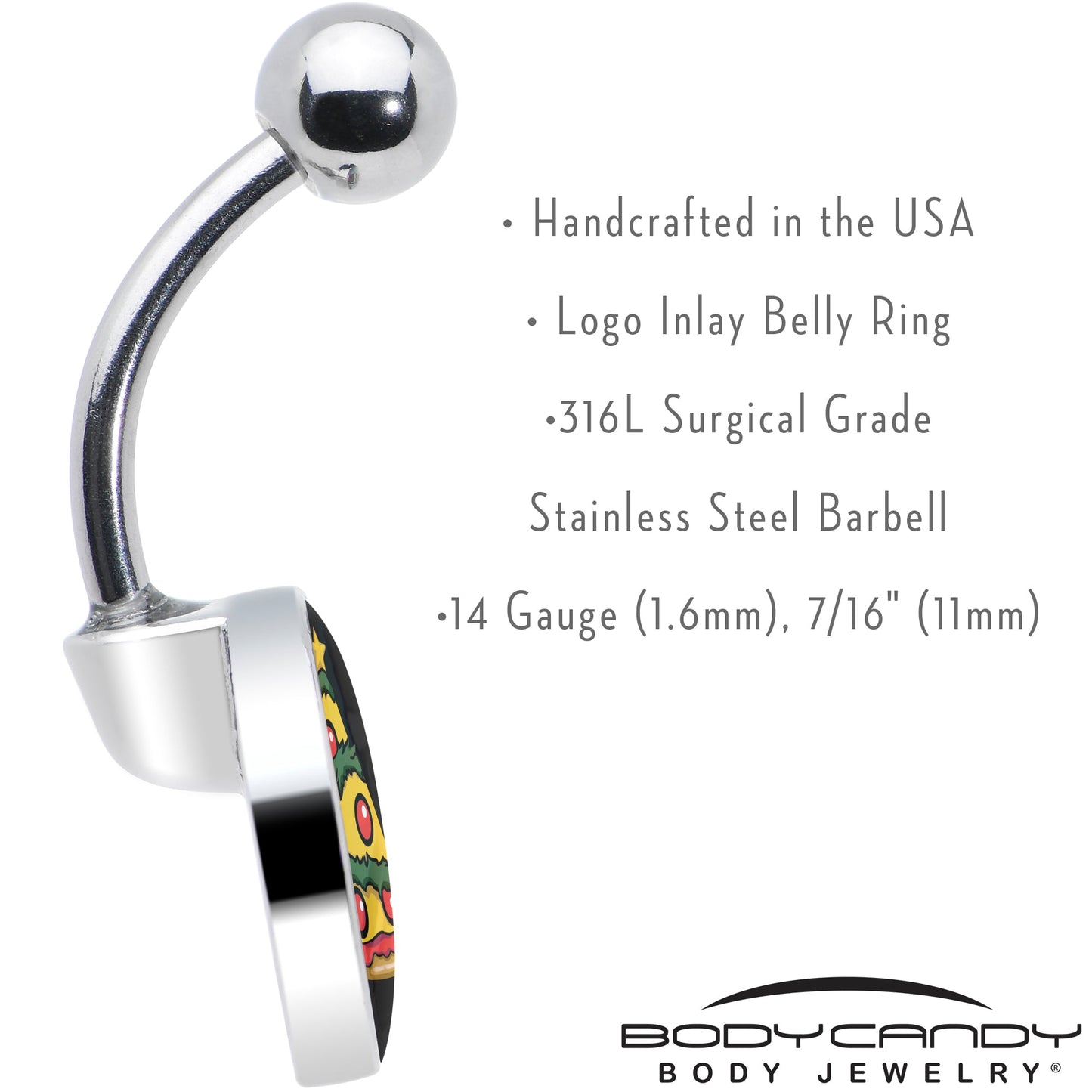 Christmas Holiday Pizza Tree Belly Ring by Onyx O