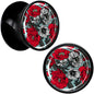 Blossom Creation Vibrant Bloom of Flowers Black Acrylic Saddle Plug Set by Onyx O
