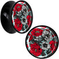 Blossom Creation Vibrant Bloom of Flowers Black Acrylic Saddle Plug Set by Onyx O