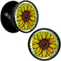 Blossom Creation Yellow Sunflower Black Acrylic Saddle Plug Set by Onyx O