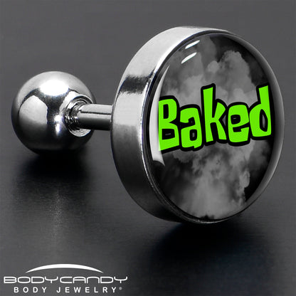 16G 1/4 Logo Baked Stoner Tragus Cartilage Earring by Onyx O