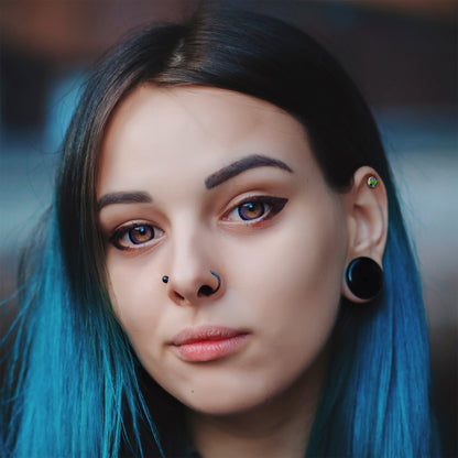 16G 1/4 Logo Baked Stoner Tragus Cartilage Earring by Onyx O