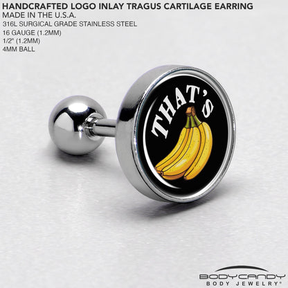 That is Bananas Tragus Cartilage Earring by Onyx O