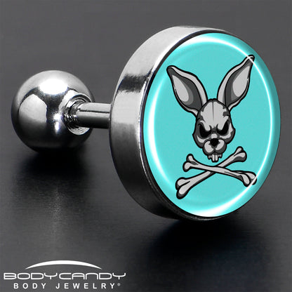 16G 1/4 Bunny and Crossbones Tragus Cartilage Earring by Onyx O