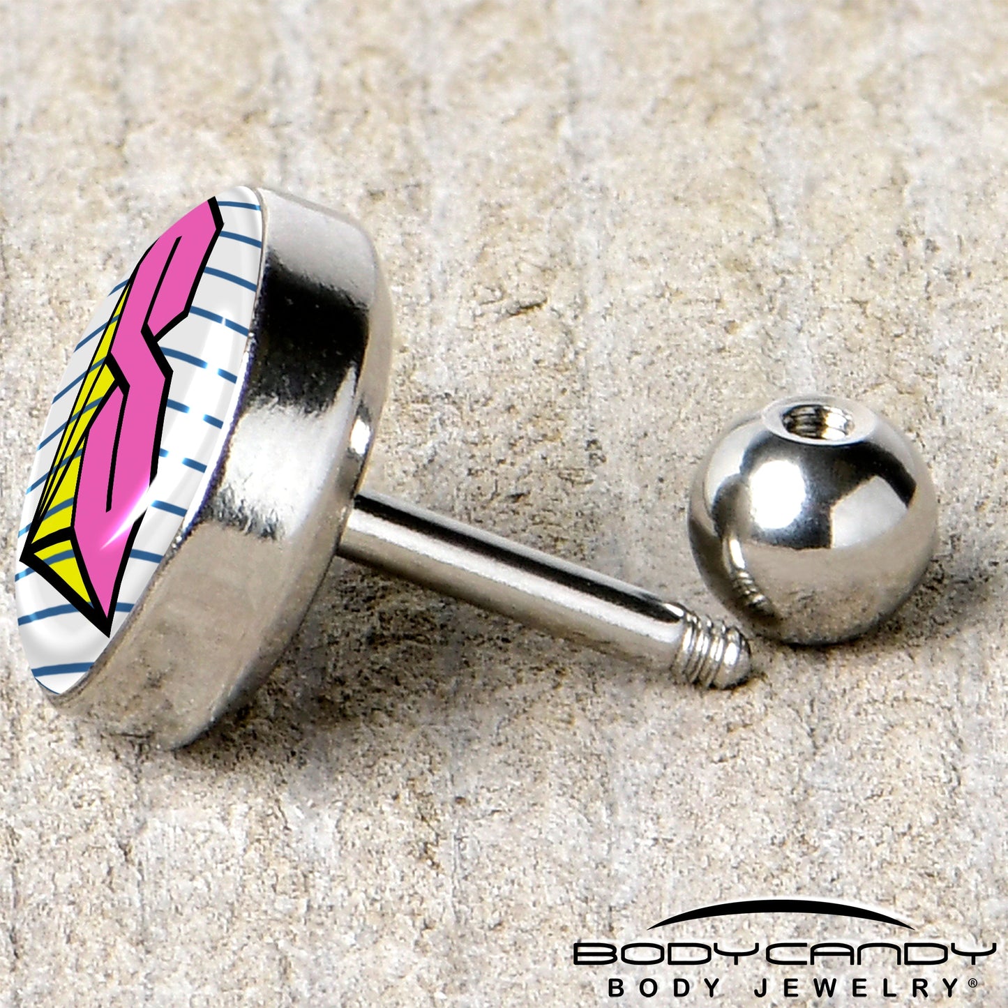 16G 1/4 Hot Pink Cool S Tragus Cartilage Earring by Onyx O