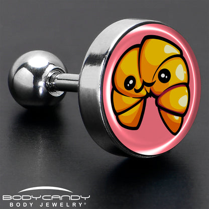 16G 1/4 Quaso Croissant Cartilage Tragus Earring by Onyx O