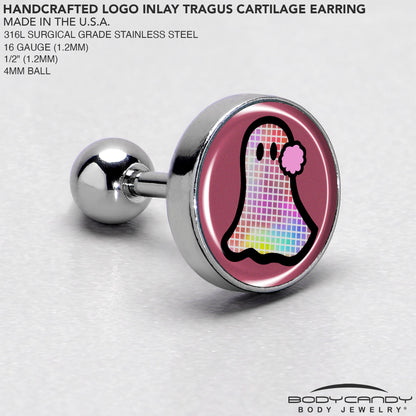 16G 1/4 Disco Spirit Ghost Tragus Cartilage Earring by Onyx O