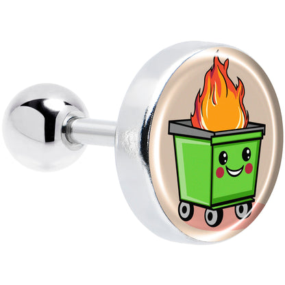 16G 1/4 Dumpster Fire Tragus Cartilage Earring by Onyx O