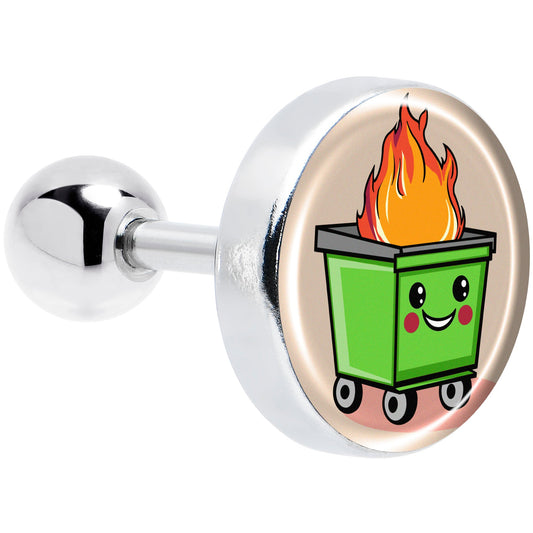 16G 1/4 Dumpster Fire Tragus Cartilage Earring by Onyx O