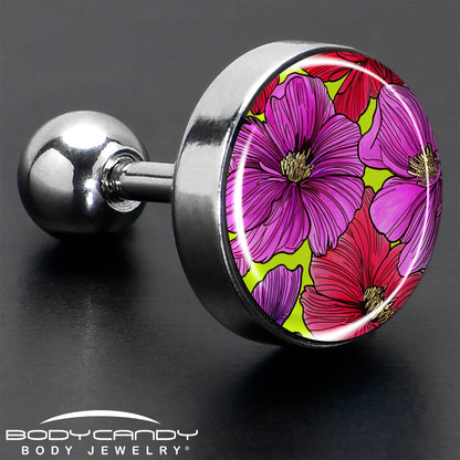 16G 1/4 Blossom Creation Tropical Floral Flowers Cartilage Earring by Onyx O