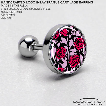 16G 1/4 Blossom Creation Floral Love of Roses Cartilage Earring by Onyx O