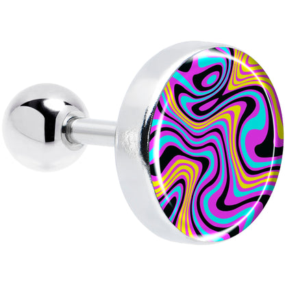 16G 1/4 Funky Swirls Cartilage Tragus Earring by Onyx O