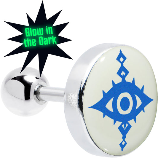 16G 1/4 Glow in the Dark Evil Eye Tragus Cartilage Earring by Onyx O