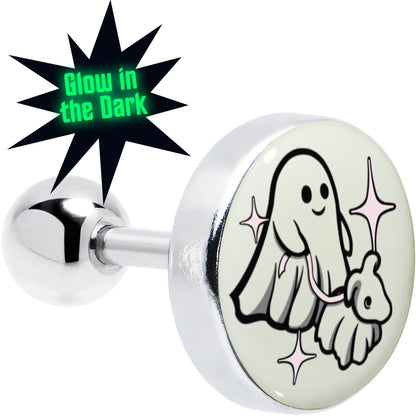 16G 1/4 Glow in the Dark Halloween Ghost Dog Walker Tragus Cartilage Earring by Onyx O