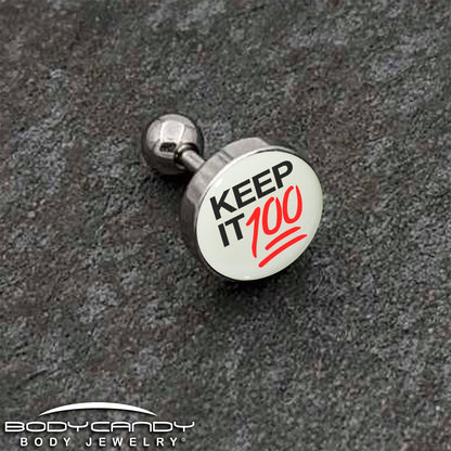 16G 1/4 Glow in the Dark Keep it 100 Tragus Cartilage Earring by Onyx O