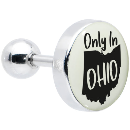 16G 1/4 Glow in the Dark Only in Ohio Tragus Cartilage Earring by Onyx O