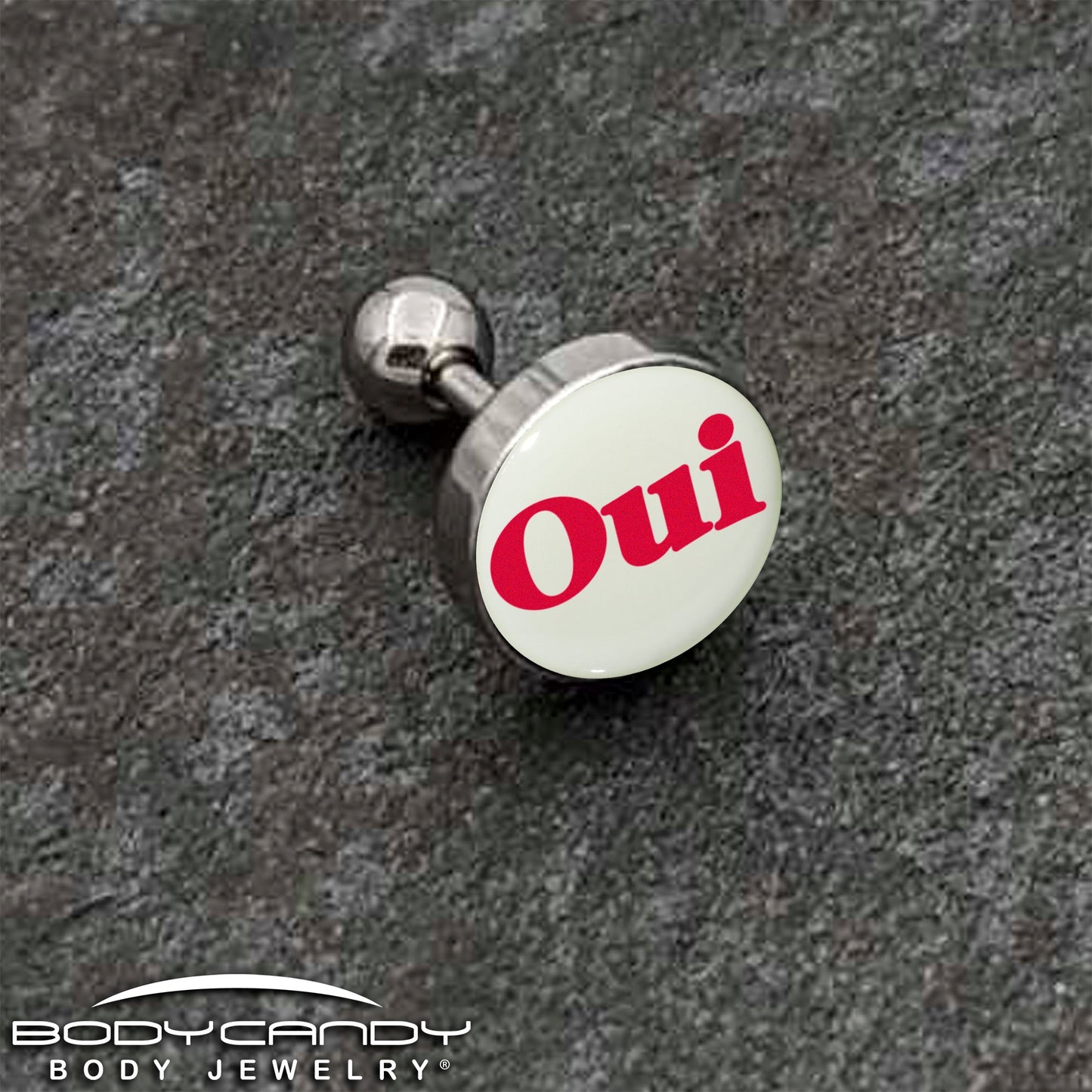 16G 1/4 Glow in the Dark OUI Tragus Cartilage Earring by Onyx O