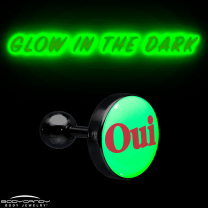 16G 1/4 Glow in the Dark OUI Tragus Cartilage Earring by Onyx O
