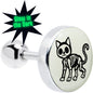16G 1/4 Glow in the Dark Skeleton Kitty Cat Tragus Cartilage Earring by Onyx O